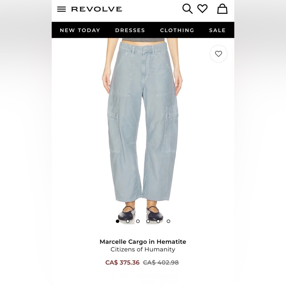 NWT Citizens Of Humanity Light Blue Wide-Leg Cargo Pants - Picture 7 of 7